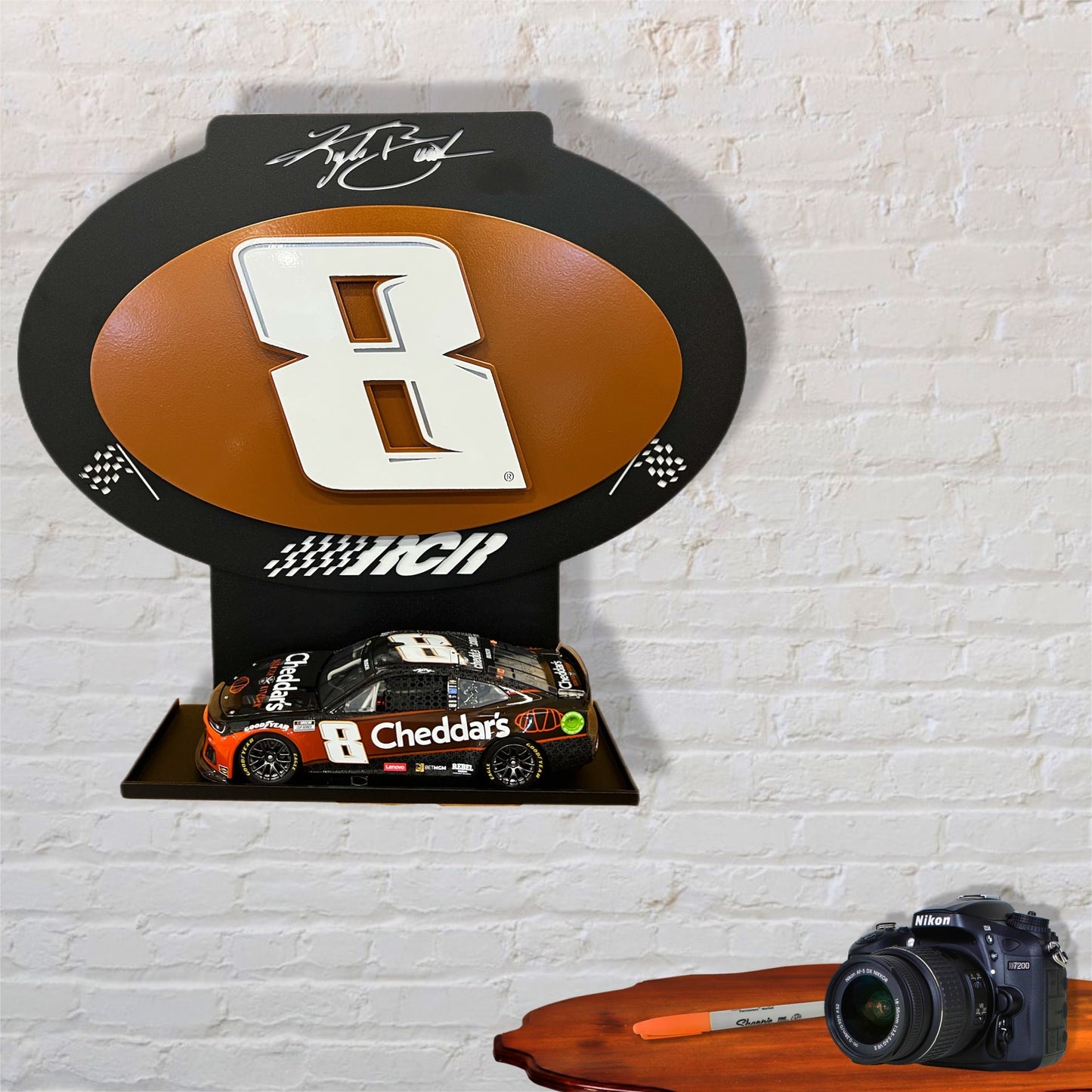 Kyle Busch #8 Oval 3D Premier Metal Diecast Display