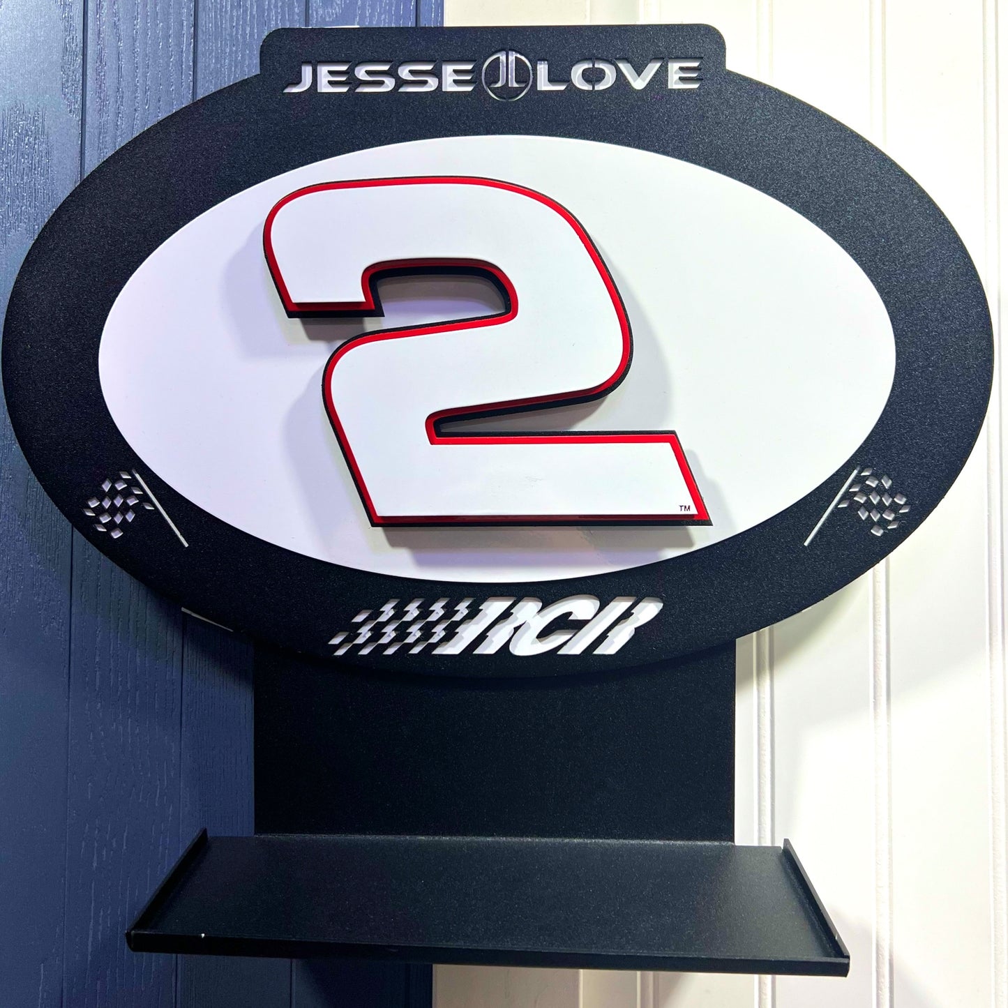 Jesse Love #2 Oval 3D Premier Metal Diecast Display