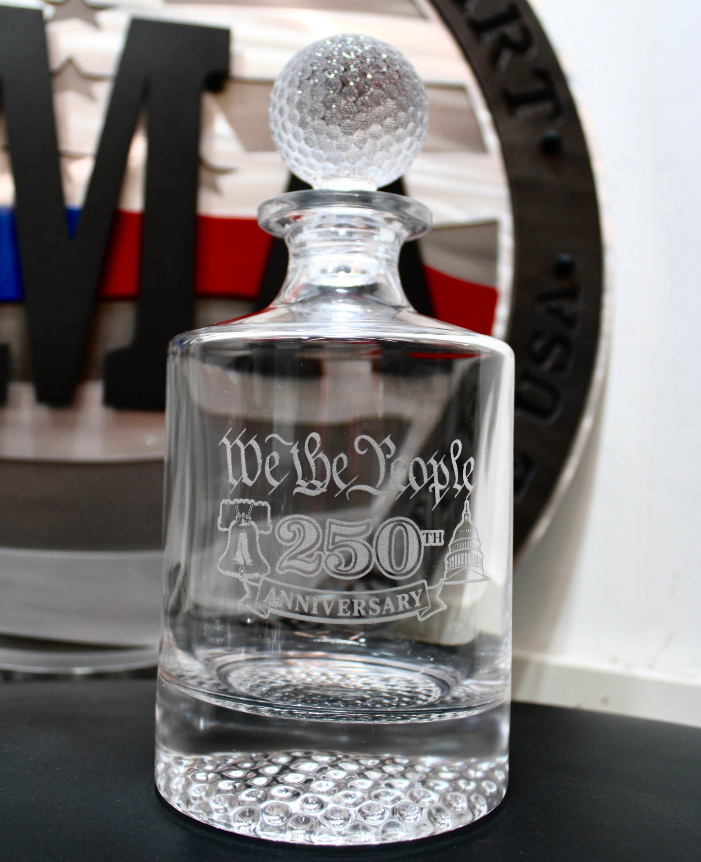 Golf Glass Engraved Decnater