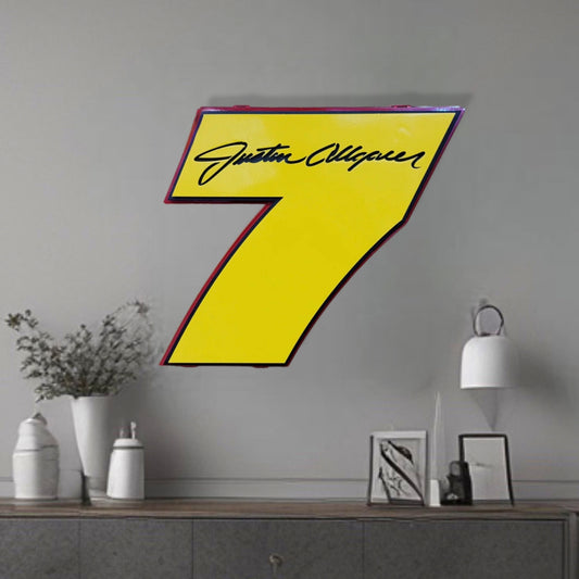 Premier Justin Allgaier #7 Number Door Name Plate Cutout