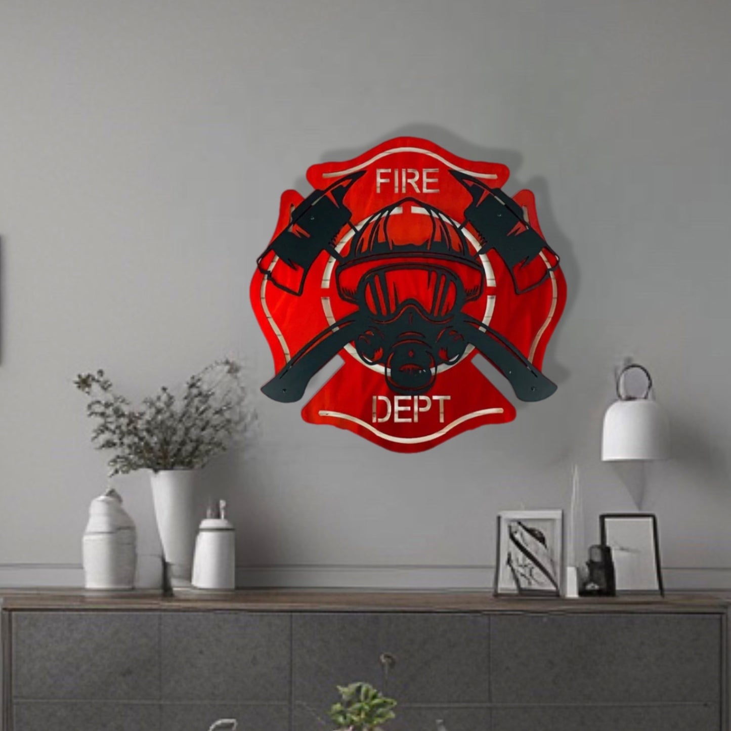 2 Layer Fireman Metal Art