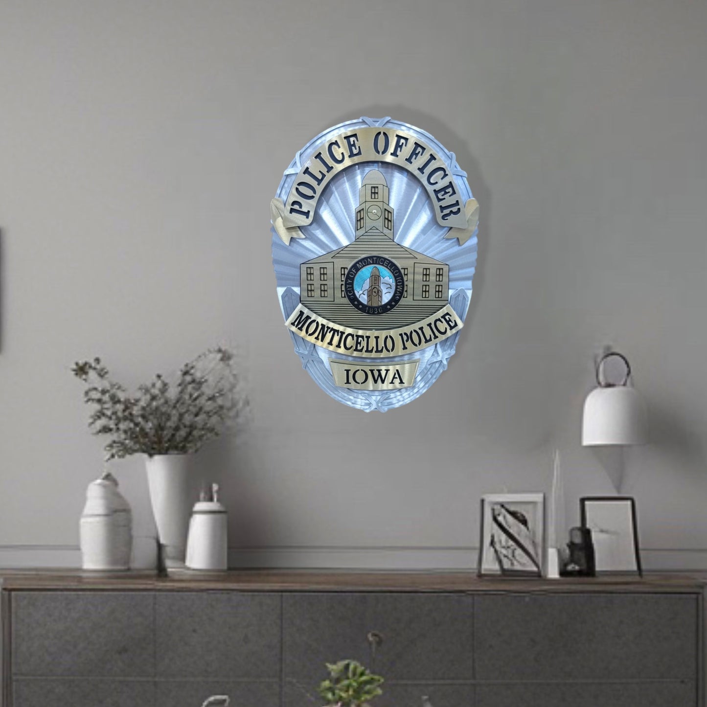 Monticello Iowa Police Badge