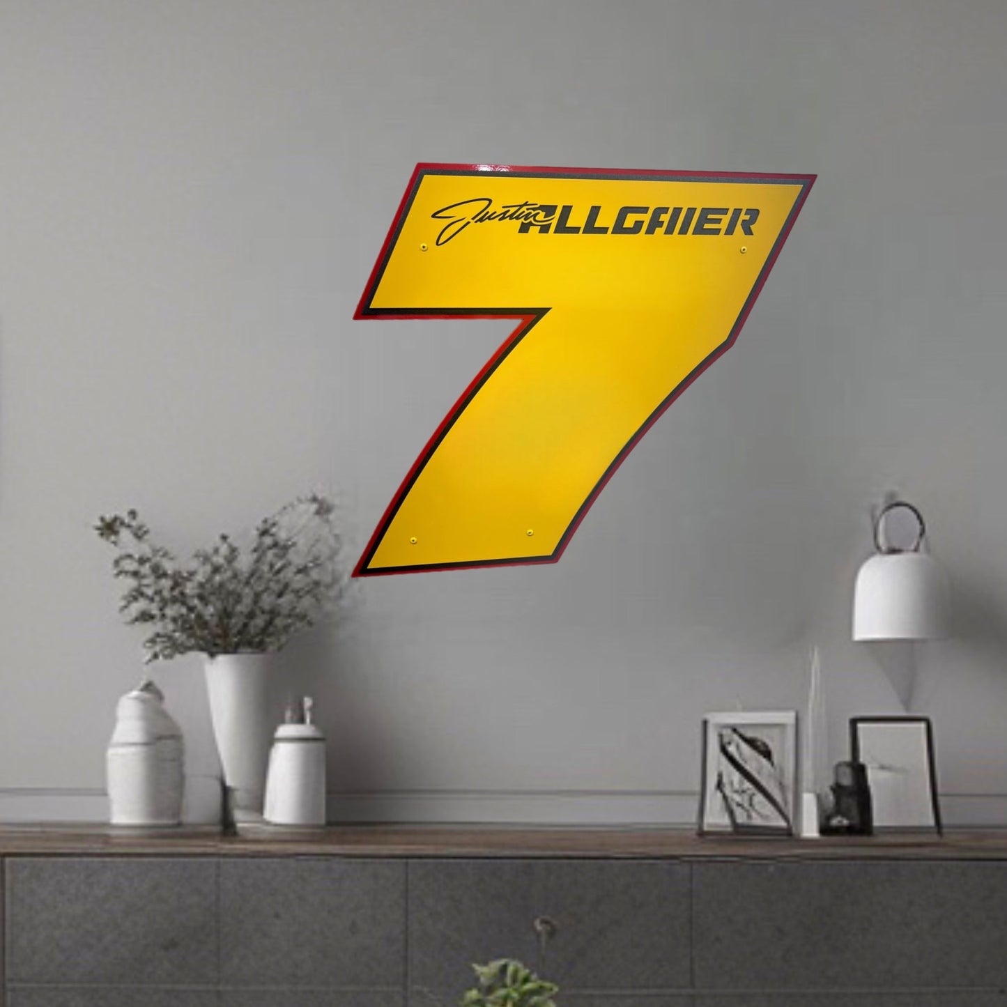 Justin Allgaier #7 Door Name Plate Sheet Metal Number
