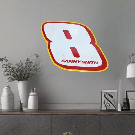 Sammy Smith #8 Door Name Plate Sheet Metal Number