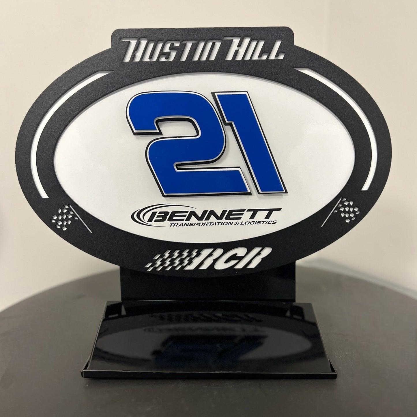 Austin Hill #21 Oval 3D Premier Metal Diecast Display