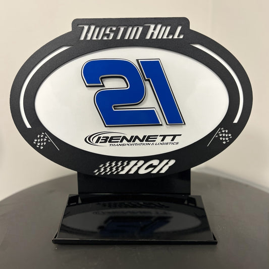 Austin Hill #21 Oval 3D Premier Metal Diecast Display