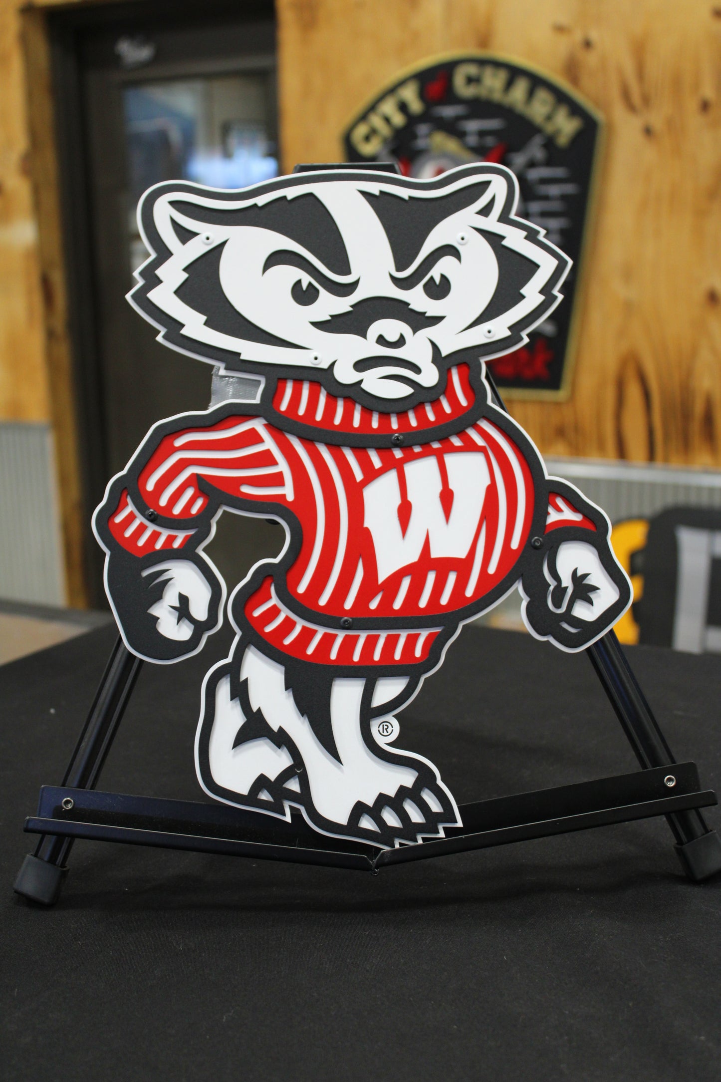 Univeristy of Wisconsin-Madison Badgers Mascot Logo Dorm Room Size Compressed