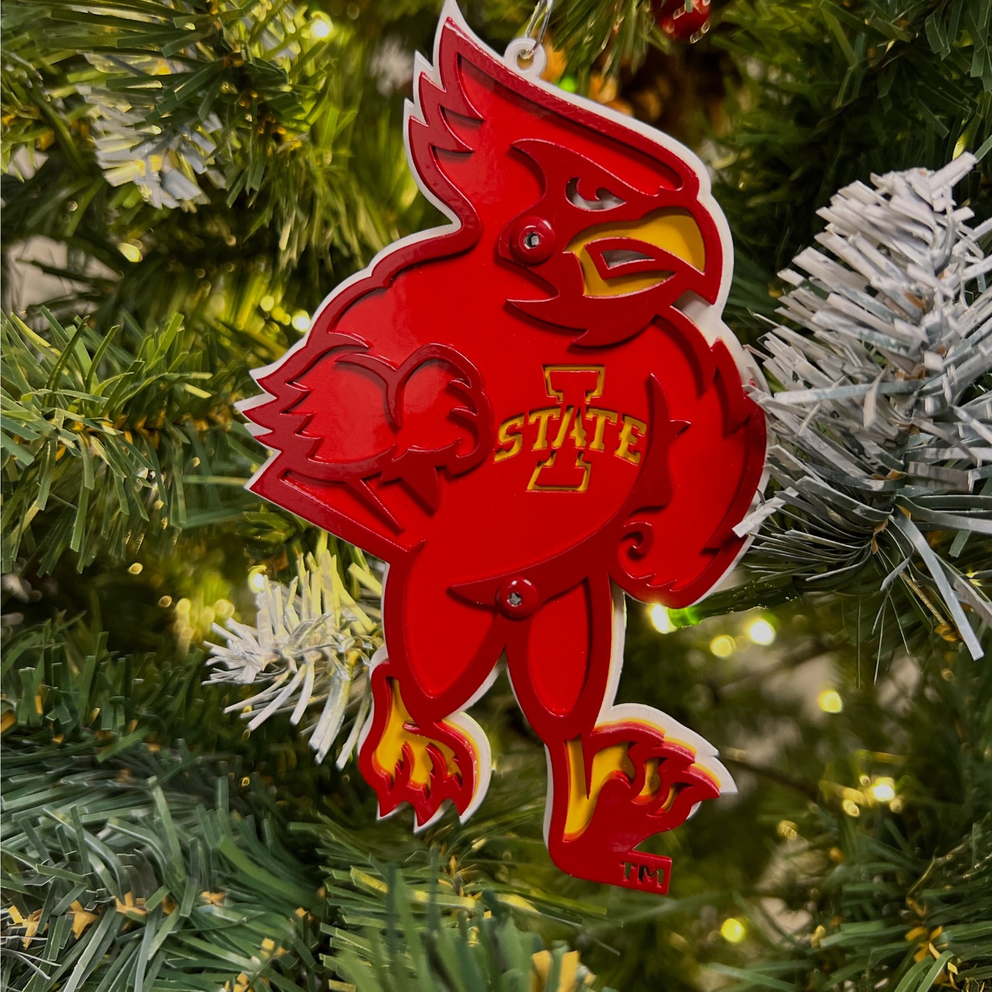 Iowa State Cyclones Cy The Mascot Current Logo Magnet/Ornament on Tree