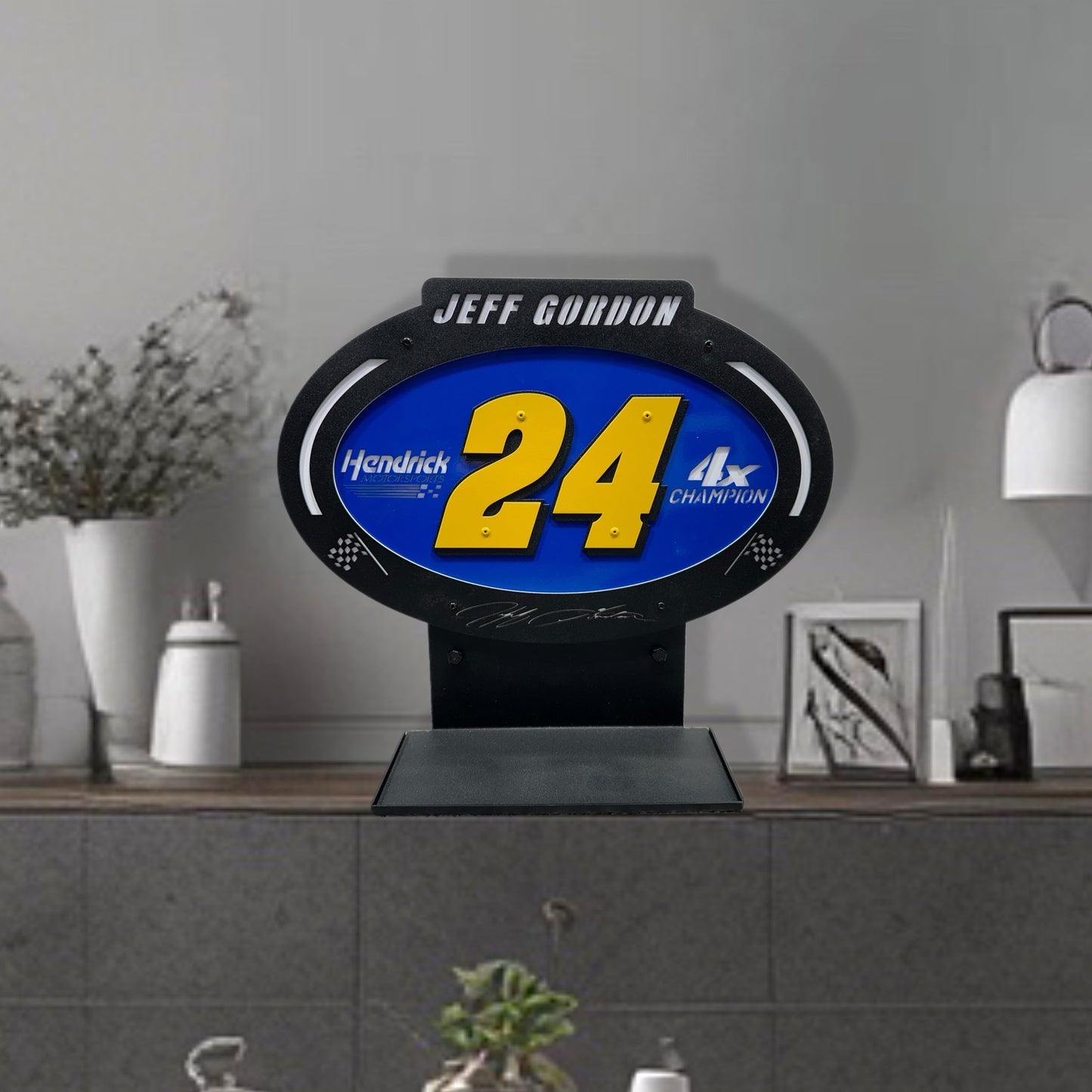 Jeff Gordon #24 Compressed Oval Diecast Display Self