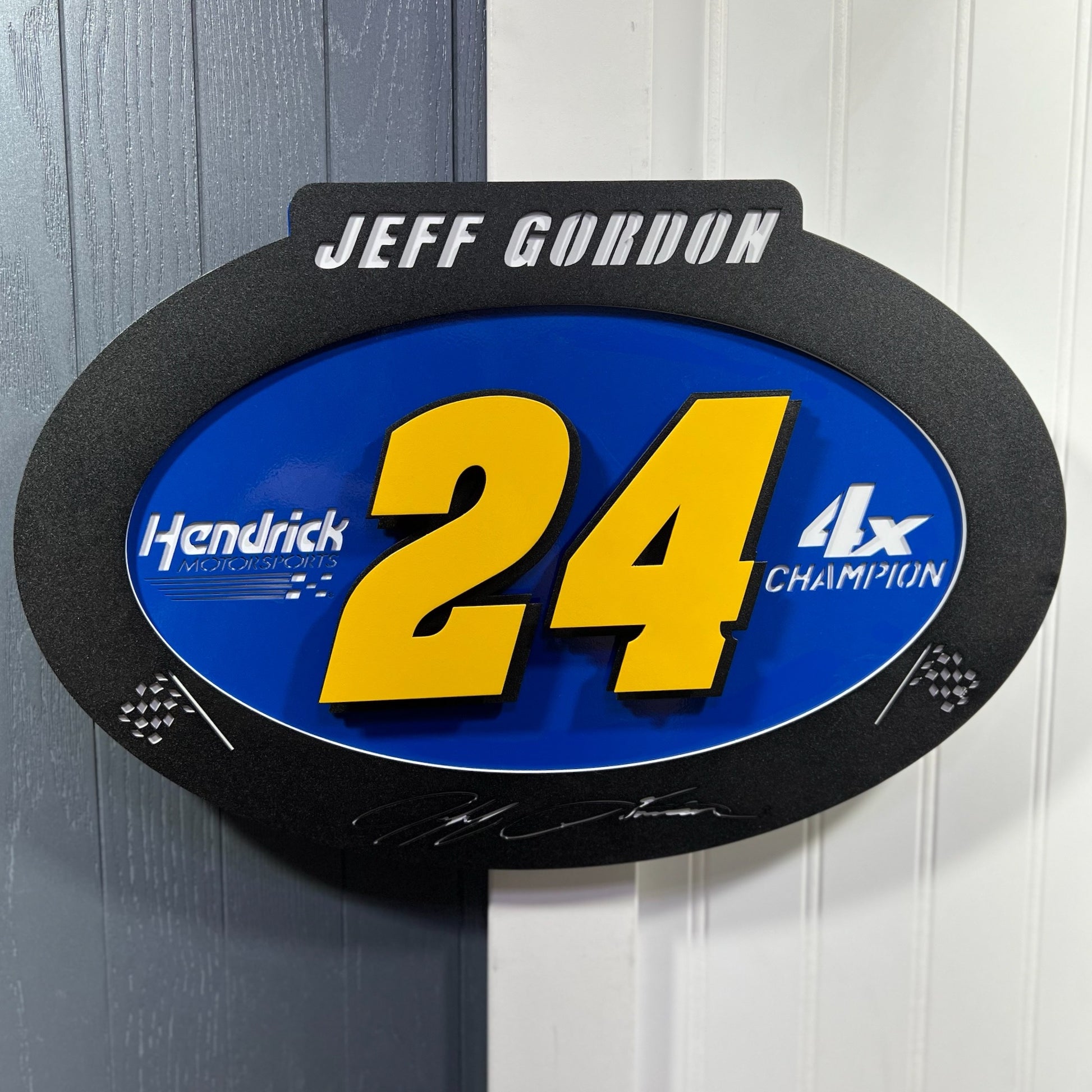 Jeff Gordon #24 Oval 3D Sheet Metal Sign Only