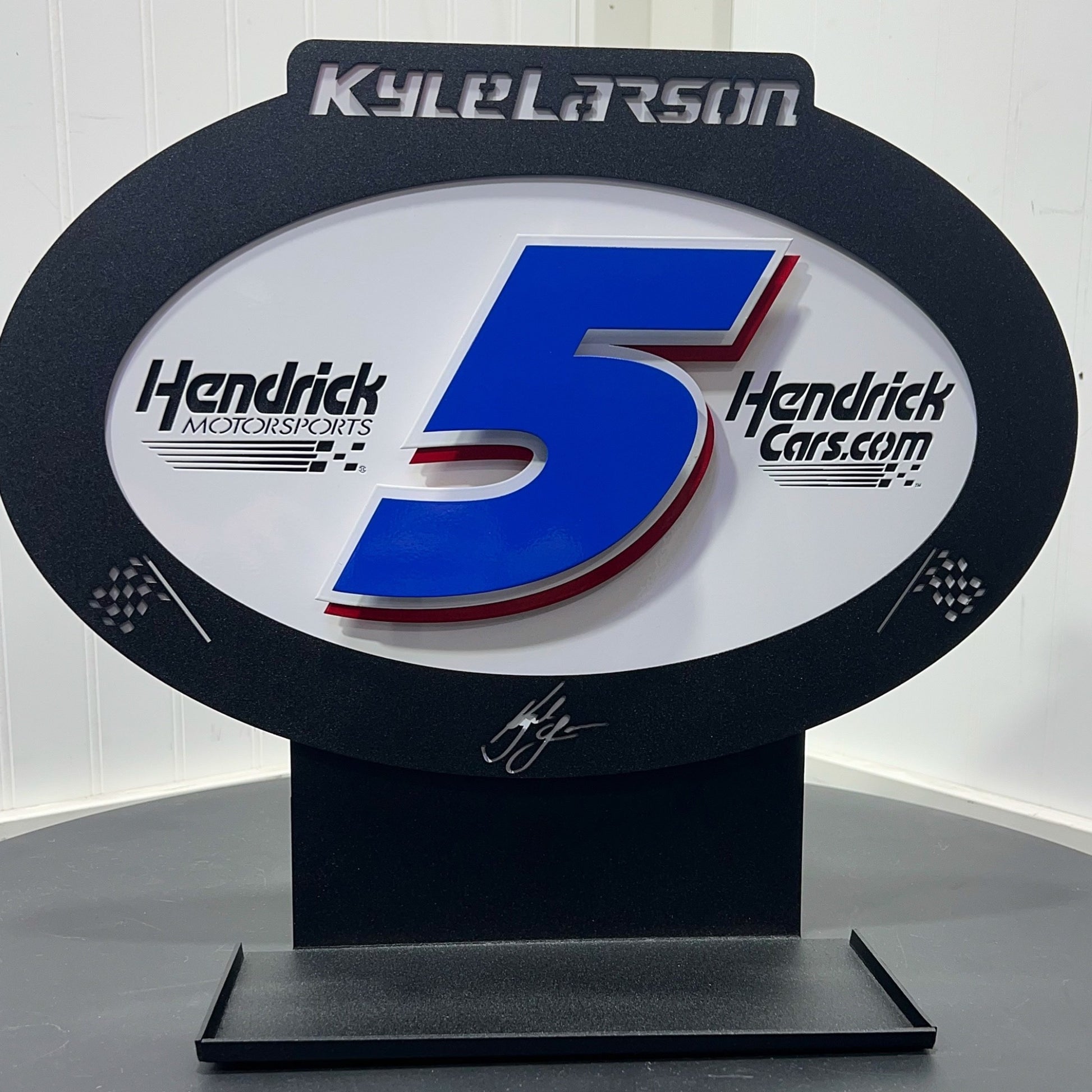 Hendrick Kyle Larson #5 Oval  3D Sheet Metal Diecast Display