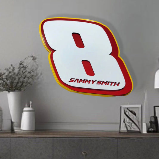 Sammy Smith #8 Number Door Name Plate Cutout Display On Wall