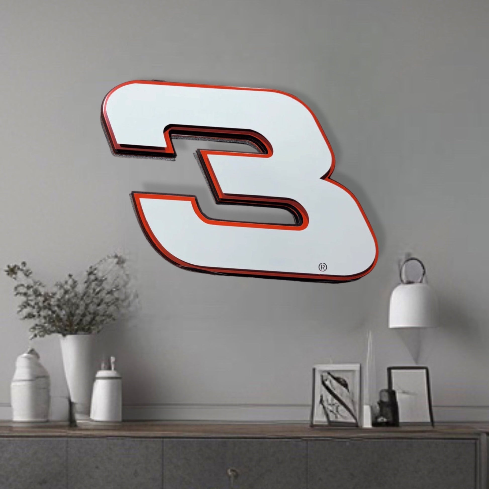 Austin Dillon #3 Number Metal Art On Wall