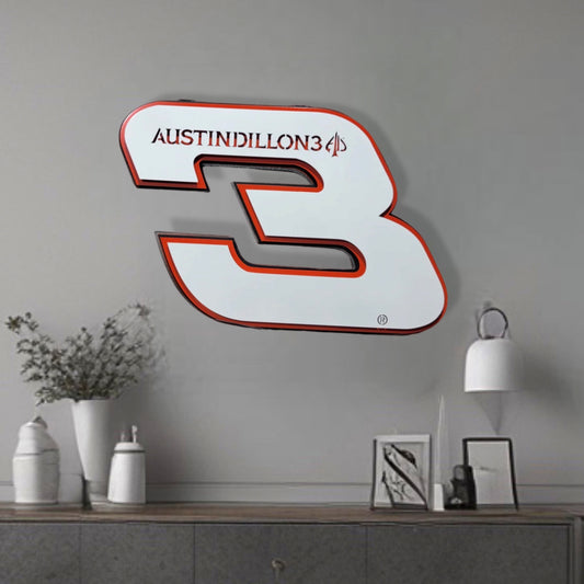 Austin Dillon #3 Number Door Name Plate Cutout Metal Art