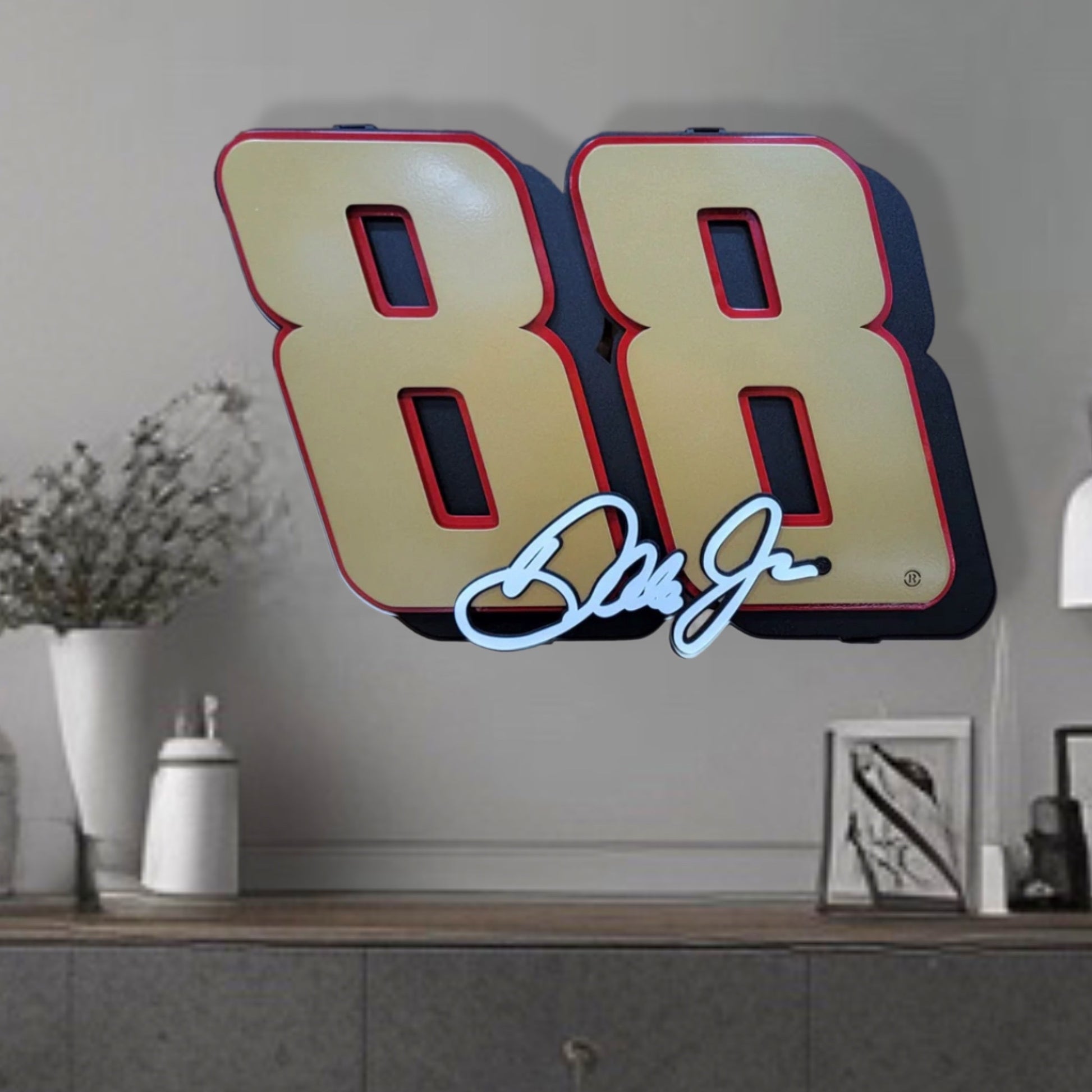 Wall Decor Dale Earnhardt Jr. Gold #88 3D Signature