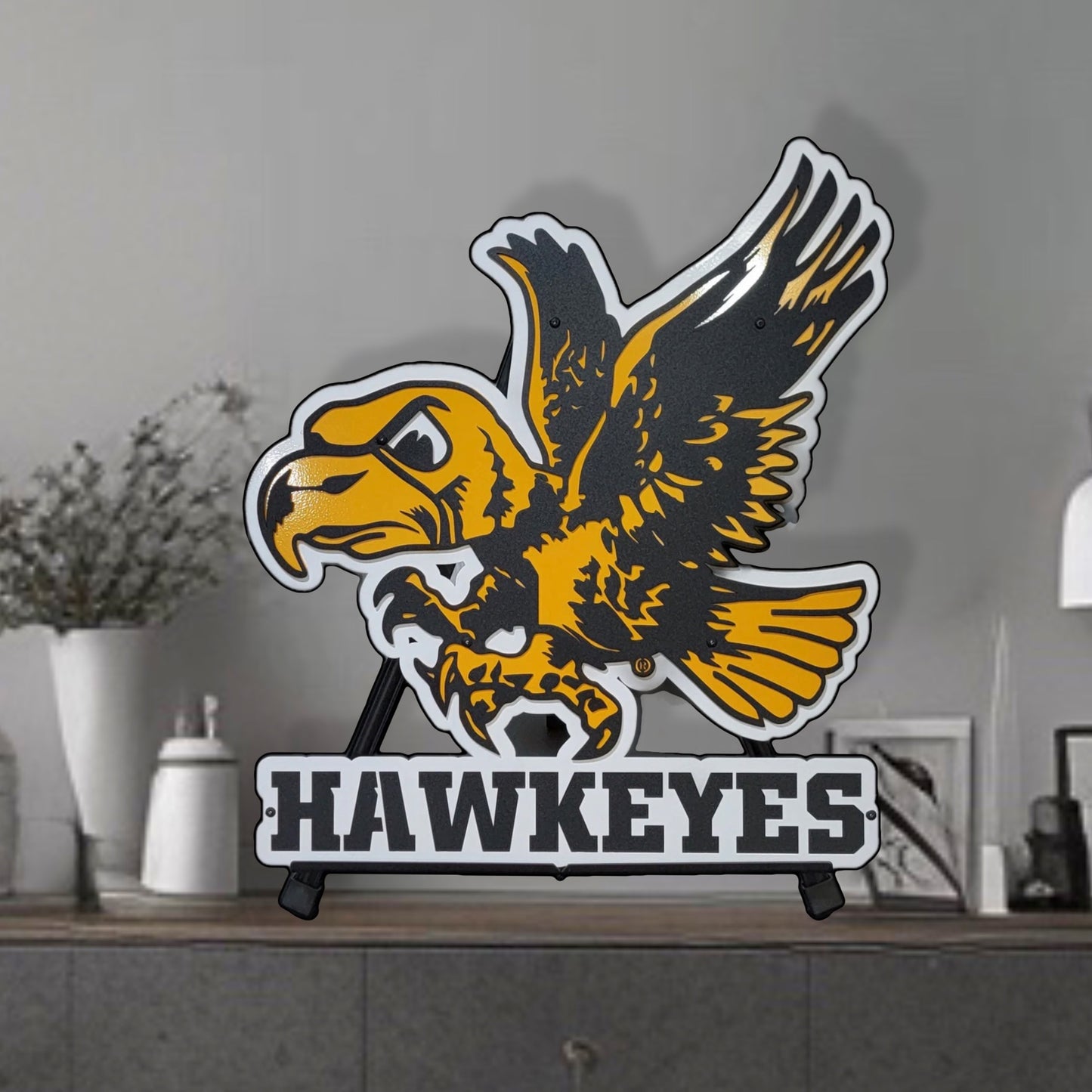 IA Hawkeyes Flying Herky with "Hawkeyes" or Custom Dorm Room Size
