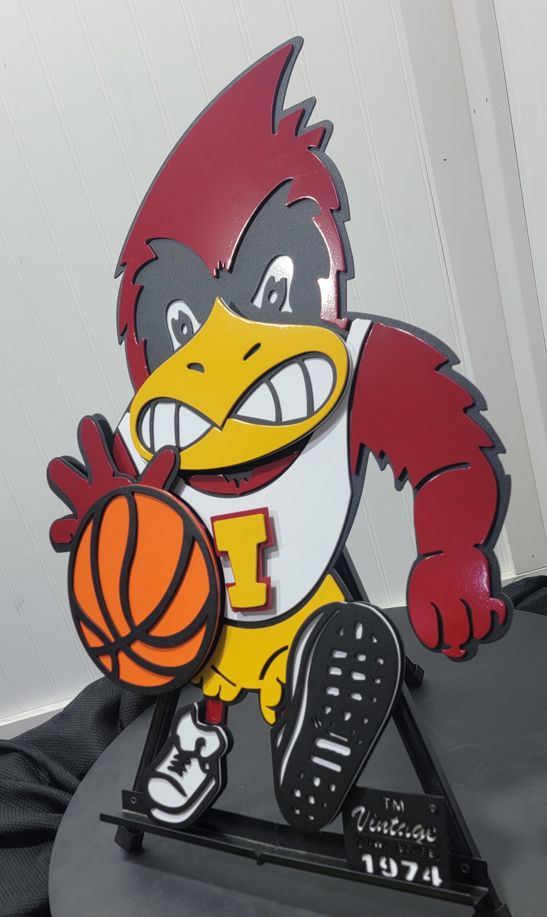 Iowa State Metal Art Basketball Display