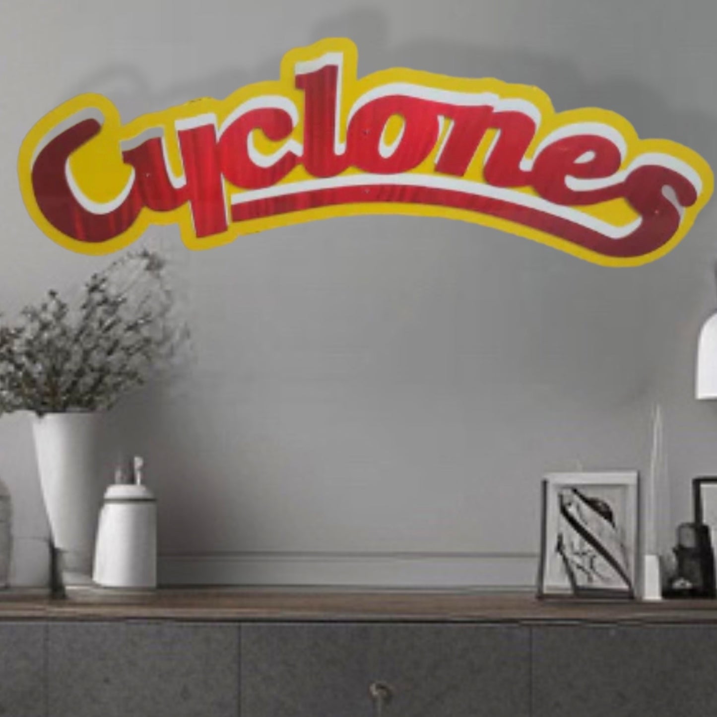 Iowa State Cyclones '87-'94 Helmet Logo Metal Art Hanging