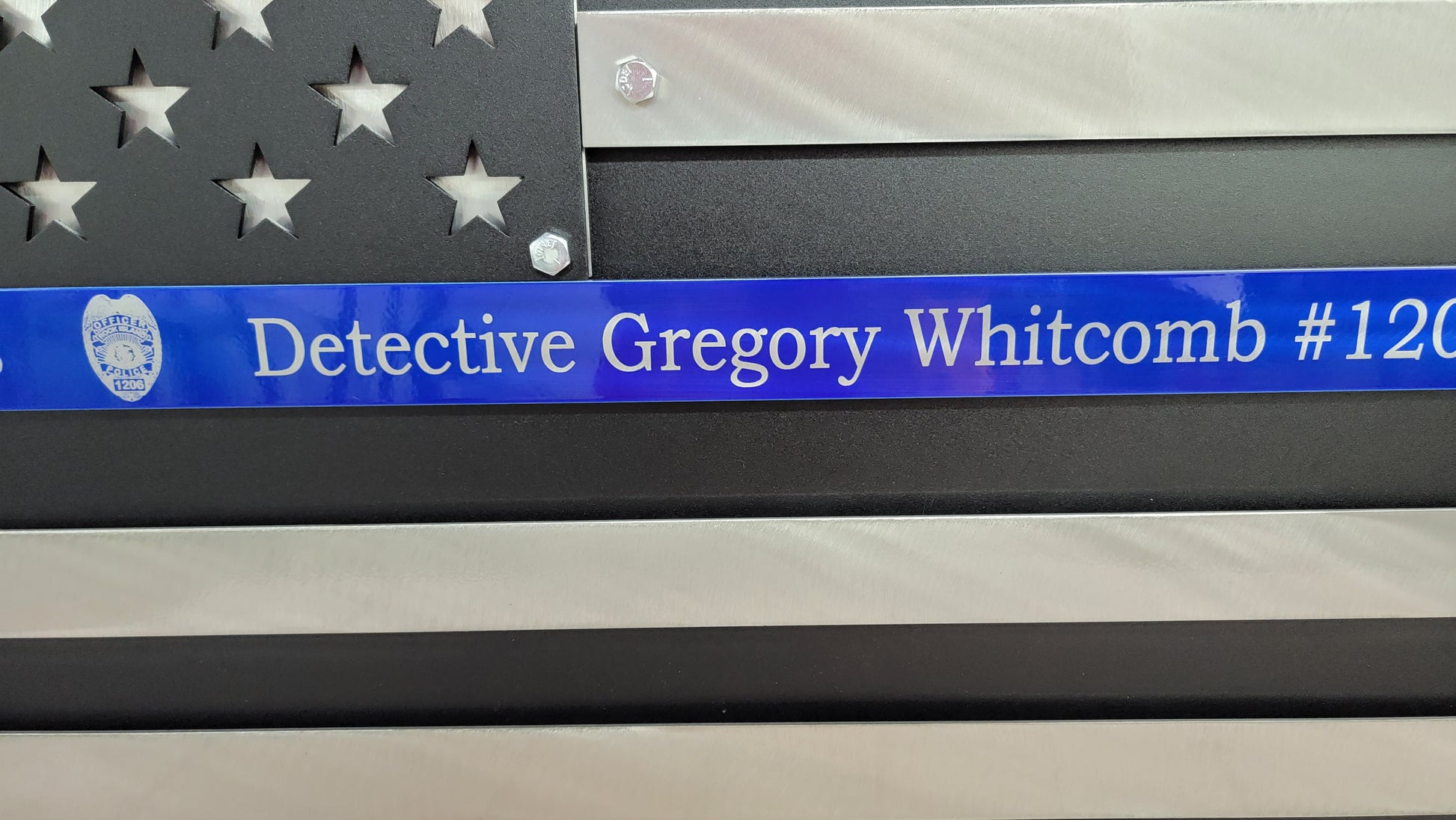 Detective Metal Blue Line American Flag