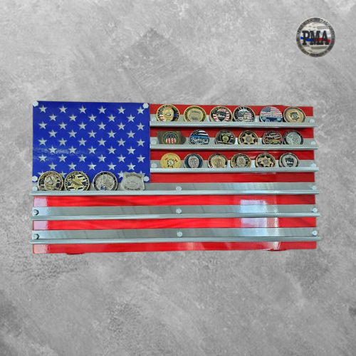Cut Out Metal Challenge Coin Flag 