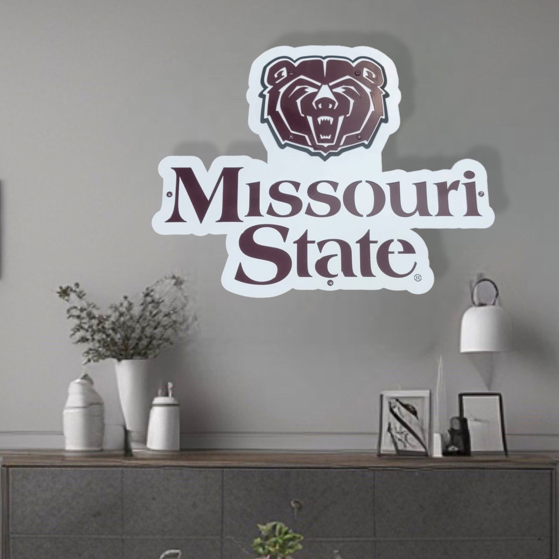 Wall Art Display Missouri State Bears Logo with "Missouri State" 