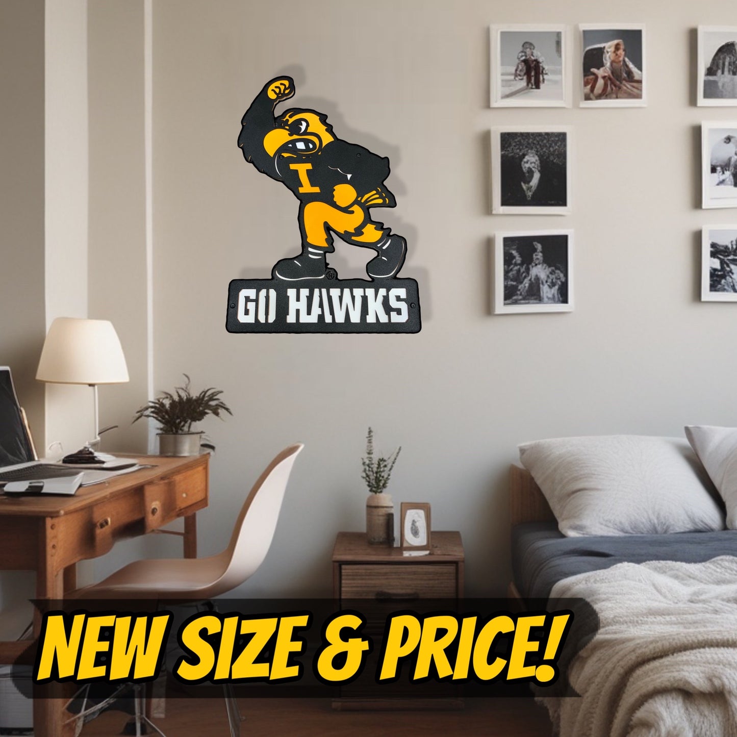 Iowa Hawkeyes Go Hawks Fighting Herky New Size