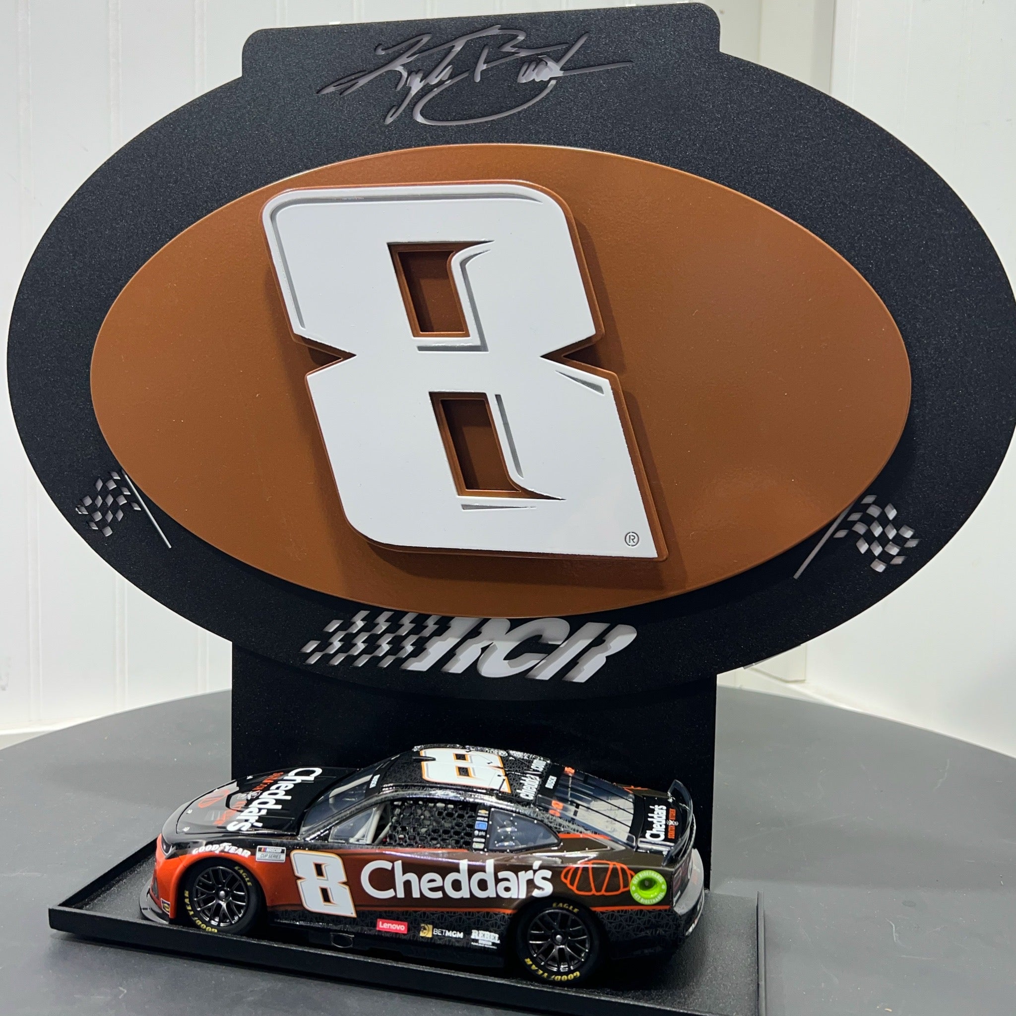 Gorra NASCAR Kyle Busch #8 2024 - Gorra De Cuerda Negra Con Parches De Patrocinador, Talla Única - Para Fans De Carreras