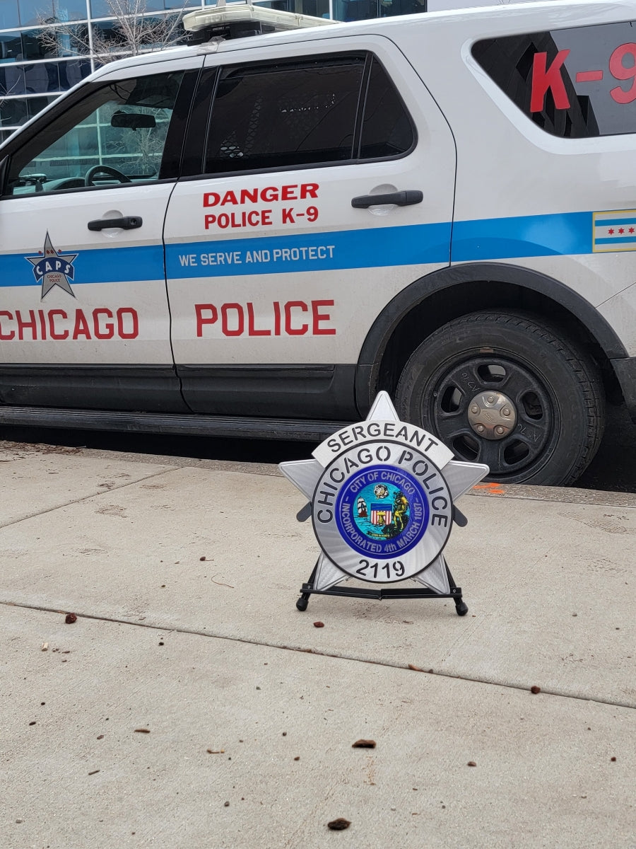 1960's Style Chicago Police Star Decal Sticker - Size 3
