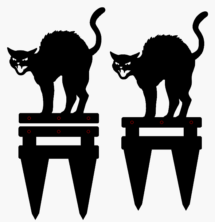 Halloween Cat Yardstake Sign - Collapsible