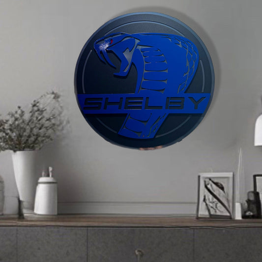 Shelby Cobra Medallion 1 Blue On Wall