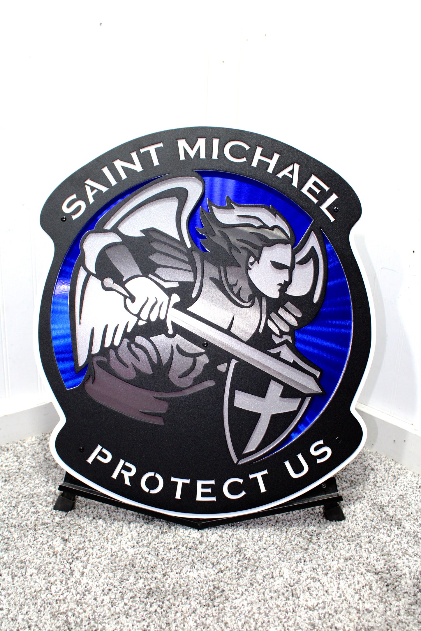 18" Compressed Saint Michael Protect Us Logo