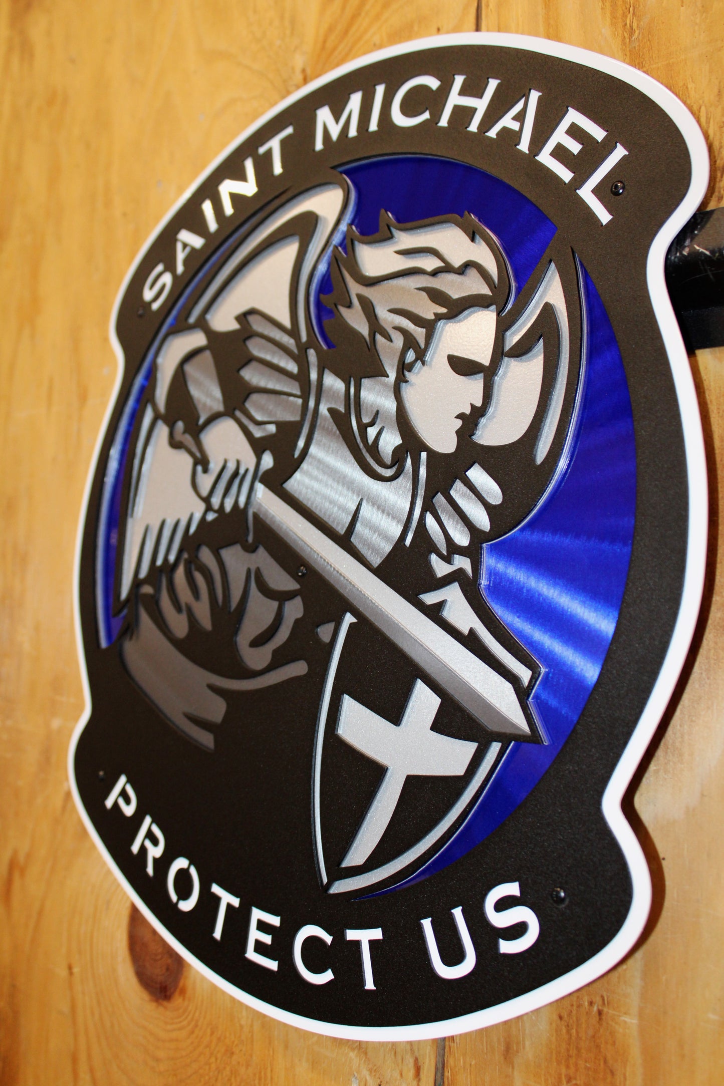 18" Compressed Saint Michael Protect Us Logo