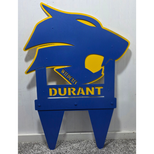 Durant Wildcats Logo Collapsible/Personalizable Yardstakes