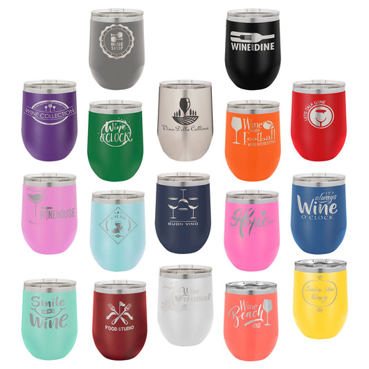 Polar Camel 12 oz Stemless Wine Tumbler with Lid
