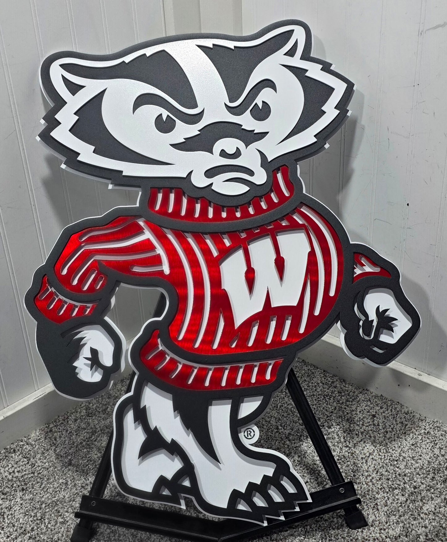 Univeristy of Wisconsin-Madison Badgers Mascot Logo Premier 3D Welded