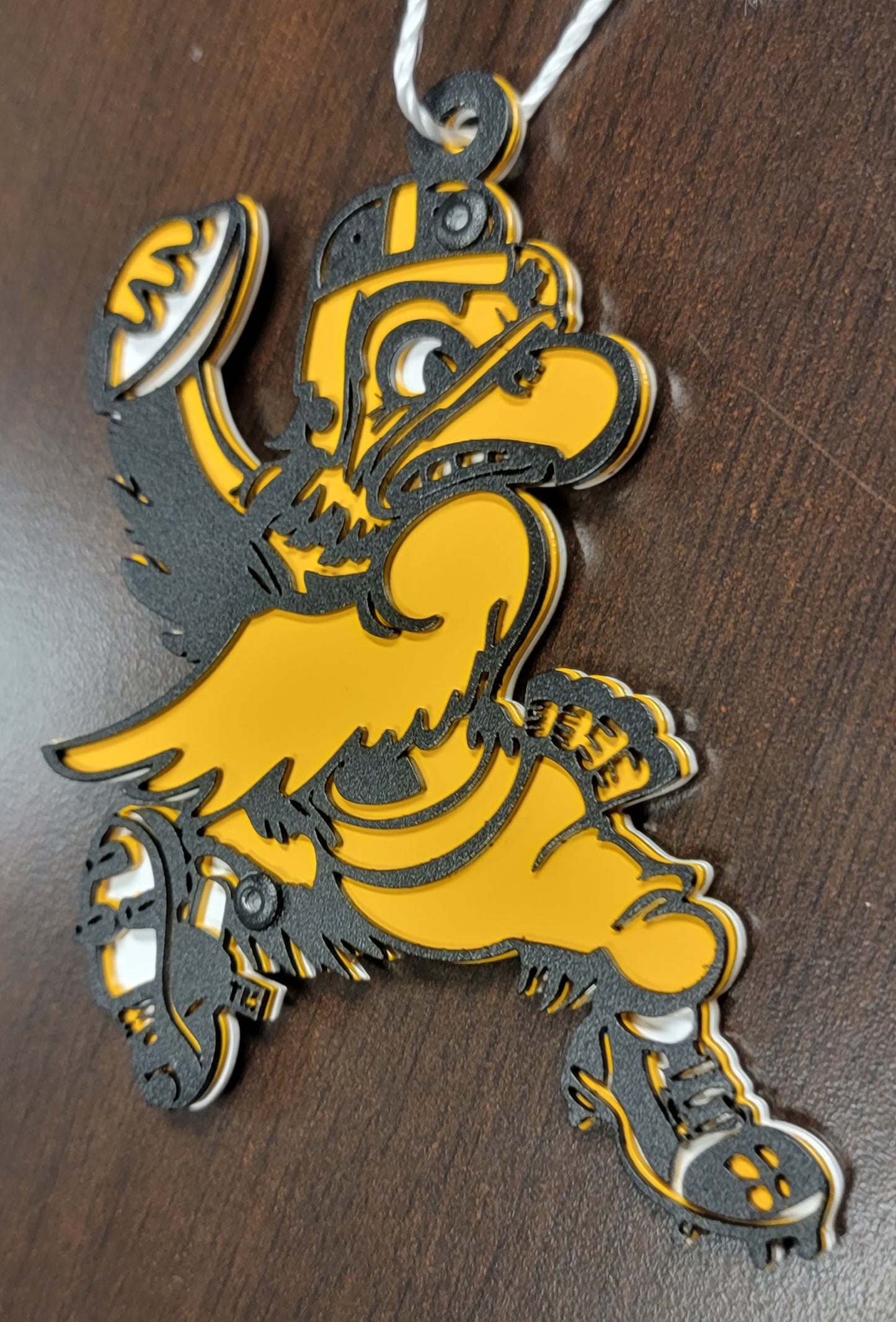 Iowa Hawkeye Vintage Football Herky Ornament/Magnet