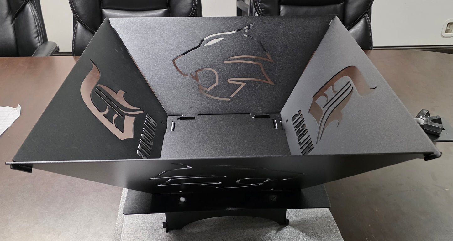 Durant Wildcats Logo Collapsible Firepit