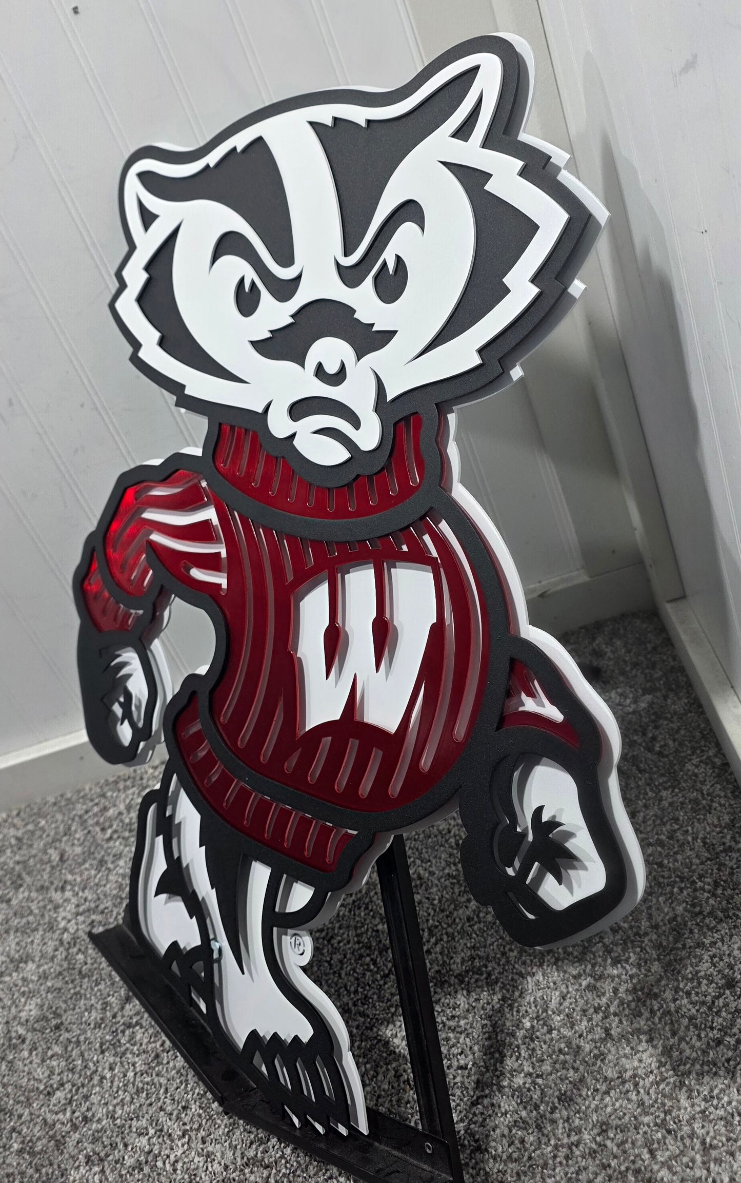 Univeristy of Wisconsin-Madison Badgers Mascot Logo Premier 3D Welded
